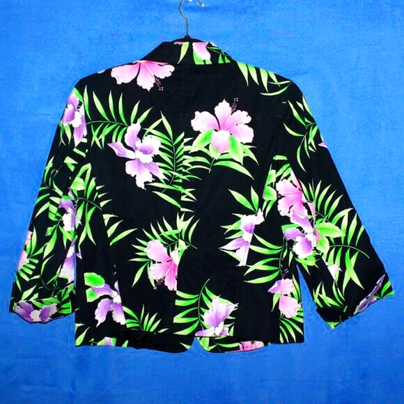 Rafaella Tropical Floral Blazer Size 8 - Picture 4 of 7